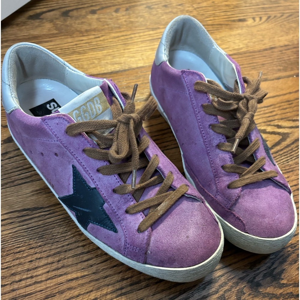 Golden Goose sneakers size 36. Purple suede w/navy star